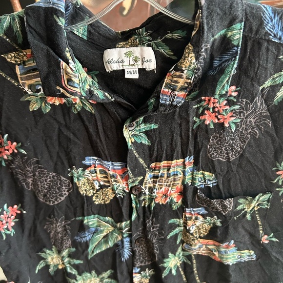 Vintage Aloha Joe Tropical Black Hawaiian Shirt Unisex - Picture 7 of 15